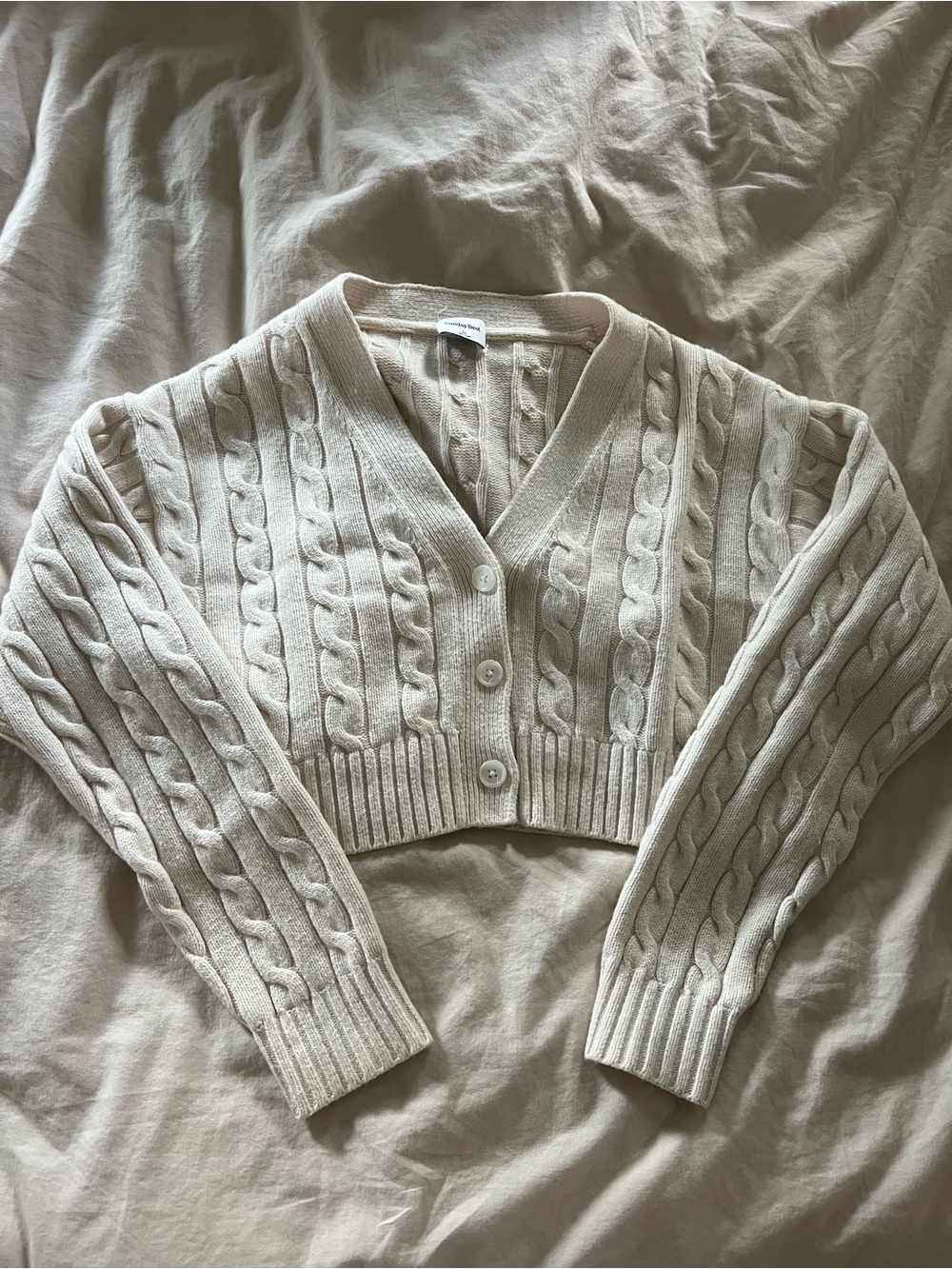 Sunday Best Cropped Cable Knit Cardigan